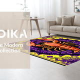 Ultra Soft Area Rug, Non Slip, Stain Resistant, Washable Area Rugs for Living Room, Bedroom, Artistic Lobster Embellished Scene(Purple)