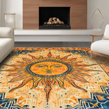 Ultra Soft Area Rug, Non Slip, Stain Resistant, Washable Area Rugs for Living Room, Bedroom, Dynamic Bright Sunray Illustration(Orange)