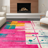 Ultra Soft Area Rug, Non Slip, Stain Resistant, Washable Area Rugs for Living Room, Bedroom, Striking Modern Ombre Design(Pink)