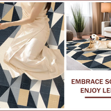 Ultra Soft Area Rug, Non Slip, Stain Resistant, Washable Area Rugs for Living Room, Bedroom, Modern Geometric Charcoal Beige Living Room Area Rug(Beige)