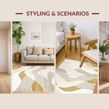 Contemporary Elegant Flowing Shapes(Beige)