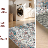 Ultra Soft Area Rug, Non Slip, Stain Resistant, Washable Area Rugs for Living Room, Bedroom, Cozy Warm Medallion Pattern(White)
