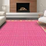 Ultra Soft Area Rug, Non Slip, Stain Resistant, Washable Area Rugs for Living Room, Bedroom, Contemporary Soft Tones Geometric Style(Pink)