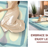 Ultra Soft Area Rug, Non Slip, Stain Resistant, Washable Area Rugs for Living Room, Bedroom, Serene Neutral Geometric Waves(Blue)