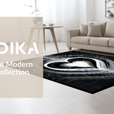 Ultra Soft Area Rug, Non Slip, Stain Resistant, Washable Area Rugs for Living Room, Bedroom, Rustic Vintage Affection Pattern(Black)