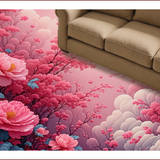 Ultra Soft Area Rug, Non Slip, Stain Resistant, Washable Area Rugs for Living Room, Bedroom, Romantic Pink Floral Non-Slip Bathroom(Pink)
