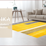 Ultra Soft Area Rug, Non Slip, Stain Resistant, Washable Area Rugs for Living Room, Bedroom, Modern Abstract Tiled Arrangement(Yellow)