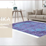 Ultra Soft Area Rug, Non Slip, Stain Resistant, Washable Area Rugs for Living Room, Bedroom, Vibrant Vintage Abstract Pattern(Blue)