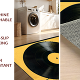 Ultra Soft Area Rug, Non Slip, Stain Resistant, Washable Area Rugs for Living Room, Bedroom, Contemporary Black and Yellow Design(Black)