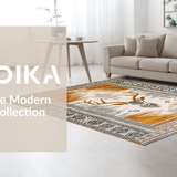 Ultra Soft Area Rug, Non Slip, Stain Resistant, Washable Area Rugs for Living Room, Bedroom, Artistic Neutral Safari Theme(Gold)