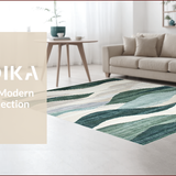 Ultra Soft Area Rug, Non Slip, Stain Resistant, Washable Area Rugs for Living Room, Bedroom, Rustic Distressed Geometric Style(Green)