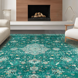 Ultra Soft Area Rug, Non Slip, Stain Resistant, Washable Area Rugs for Living Room, Bedroom, Light Blue Aesthetic Revival(Green)