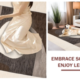 Ultra Soft Area Rug, Non Slip, Stain Resistant, Washable Area Rugs for Living Room, Bedroom, Stylish Monochrome Linear Shapes(Beige)