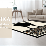 Ultra Soft Area Rug, Non Slip, Stain Resistant, Washable Area Rugs for Living Room, Bedroom, Contrasting Black Cream Animal Print Elegance(Beige)