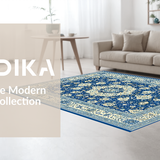 Ultra Soft Area Rug, Non Slip, Stain Resistant, Washable Area Rugs for Living Room, Bedroom, Modern Earthy Floral Composition(Blue)