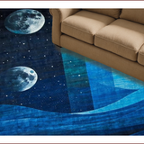 Ultra Soft Area Rug, Non Slip, Stain Resistant, Washable Area Rugs for Living Room, Bedroom, Stylish Earthy Abstract Motif(Blue)