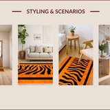 Ultra Soft Area Rug, Non Slip, Stain Resistant, Washable Area Rugs for Living Room, Bedroom, Rustic Orange and Black Textures(Orange)