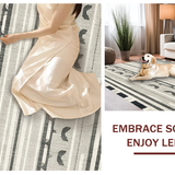 Ultra Soft Area Rug, Non Slip, Stain Resistant, Washable Area Rugs for Living Room, Bedroom, Scalloped Bow Knot Preppy Style Accent Rug(Gray)