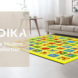 Ultra Soft Area Rug, Non Slip, Stain Resistant, Washable Area Rugs for Living Room, Bedroom, Lively Kaleidoscopic Educational Display(Yellow)