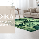 Ultra Soft Area Rug, Non Slip, Stain Resistant, Washable Area Rugs for Living Room, Bedroom, Rustic Tropical Inspiration Theme(Green)