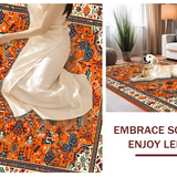 Ultra Soft Area Rug, Non Slip, Stain Resistant, Washable Area Rugs for Living Room, Bedroom, Modern Warm Tones Artful Layout(Orange)
