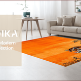Ultra Soft Area Rug, Non Slip, Stain Resistant, Washable Area Rugs for Living Room, Bedroom, Sophisticated Natural Patterned Décor(Orange)