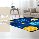 Ultra Soft Area Rug, Non Slip, Stain Resistant, Washable Area Rugs for Living Room, Bedroom, Galaxy Adventure Playful Aesthetic(Blue)