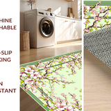 Ultra Soft Area Rug, Non Slip, Stain Resistant, Washable Area Rugs for Living Room, Bedroom, Serene Botanical Harmony Composition(Beige)