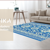 Ultra Soft Area Rug, Non Slip, Stain Resistant, Washable Area Rugs for Living Room, Bedroom, Floral Farmhouse Non-Shedding(Blue)