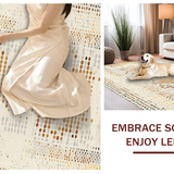 Ultra Soft Area Rug, Non Slip, Stain Resistant, Washable Area Rugs for Living Room, Bedroom, Luxe Off-White Contemporary Look(Beige)