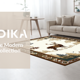 Ultra Soft Area Rug, Non Slip, Stain Resistant, Washable Area Rugs for Living Room, Bedroom, Serene Neutral Wildlife Aesthetic(Beige)