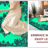 Ultra Soft Area Rug, Non Slip, Stain Resistant, Washable Area Rugs for Living Room, Bedroom, Boho Turquoise Bedroom Area Rug for High Traffic(Green)