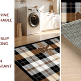 Ultra Soft Area Rug, Non Slip, Stain Resistant, Washable Area Rugs for Living Room, Bedroom, Vibrant Plaid and Animal Fusion(Brown)