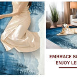 Ultra Soft Area Rug, Non Slip, Stain Resistant, Washable Area Rugs for Living Room, Bedroom, Serene Misty Forest Aesthetic(Blue)