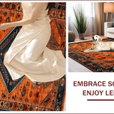 Ultra Soft Area Rug, Non Slip, Stain Resistant, Washable Area Rugs for Living Room, Bedroom, Vibrant Rustic Abstract Aesthetic(Orange)