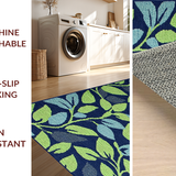 Artistic Navy Green Floral Fusion(Blue)