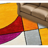 Ultra Soft Area Rug, Non Slip, Stain Resistant, Washable Area Rugs for Living Room, Bedroom, Abstract Multi-Color Living Room Stain-Resistant Rug(Orange)