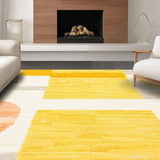 Ultra Soft Area Rug, Non Slip, Stain Resistant, Washable Area Rugs for Living Room, Bedroom, Soft Pastel Colorful Motif(Yellow)