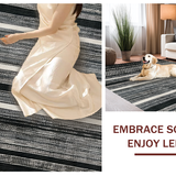 Ultra Soft Area Rug, Non Slip, Stain Resistant, Washable Area Rugs for Living Room, Bedroom, KaHouen Bold Stripe Pattern Rug Accent Carpet for Porch and Patio(Black)