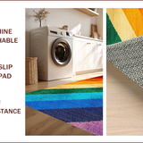 Ultra Soft Area Rug, Non Slip, Stain Resistant, Washable Area Rugs for Living Room, Bedroom, Boho Terracotta Rainbow Low Pile Nursery Rug(Red)