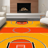 Ultra Soft Area Rug, Non Slip, Stain Resistant, Washable Area Rugs for Living Room, Bedroom, Rustic Athletic Court Vibe(Orange)