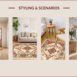 Ultra Soft Area Rug, Non Slip, Stain Resistant, Washable Area Rugs for Living Room, Bedroom, Tribal Farmhouse Warm Beige Bedroom Washable Carpet(Beige)