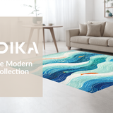Ultra Soft Area Rug, Non Slip, Stain Resistant, Washable Area Rugs for Living Room, Bedroom, Whimsical Ocean Wave Area Rug with Playful Fish and Nautical Swirl Pattern(Blue)