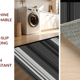Ultra Soft Area Rug, Non Slip, Stain Resistant, Washable Area Rugs for Living Room, Bedroom, Rustic Reversible Patterned Textiles(Black)