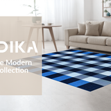 Ultra Soft Area Rug, Non Slip, Stain Resistant, Washable Area Rugs for Living Room, Bedroom, Contemporary White and Blue Geometric(Blue)
