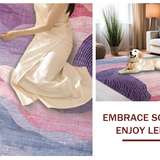 Ultra Soft Area Rug, Non Slip, Stain Resistant, Washable Area Rugs for Living Room, Bedroom, Pink Ombre Magic Carpet Ride(Purple)