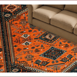 Ultra Soft Area Rug, Non Slip, Stain Resistant, Washable Area Rugs for Living Room, Bedroom, Artistic Floral Geometric Fusion(Red)
