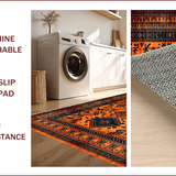 Ultra Soft Area Rug, Non Slip, Stain Resistant, Washable Area Rugs for Living Room, Bedroom, Rustic Orange Abstract Motif(Orange)