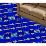 Ultra Soft Area Rug, Non Slip, Stain Resistant, Washable Area Rugs for Living Room, Bedroom, Modern Geometric Deep Royal Office Rug(Blue)