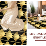 Ultra Soft Area Rug, Non Slip, Stain Resistant, Washable Area Rugs for Living Room, Bedroom, Chic Lattice Style in Black Gold(Gold)